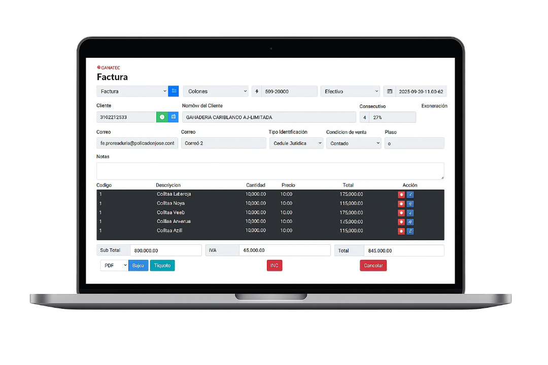 Factura electrónica Salvatec